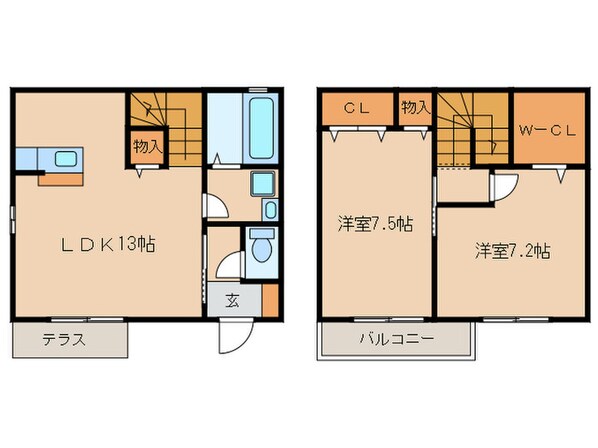 サンフィールドⅢの物件間取画像